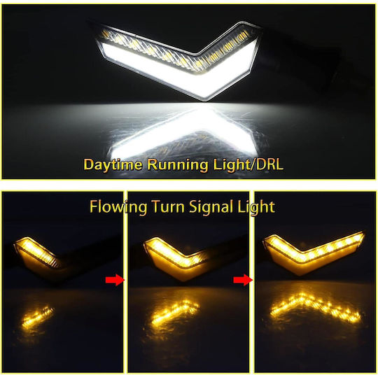 Set 2 Lămpi Semnalizare Motocicletă Model Bumerang 2 Funcții Poziție Semnalizare Tensiune 12v