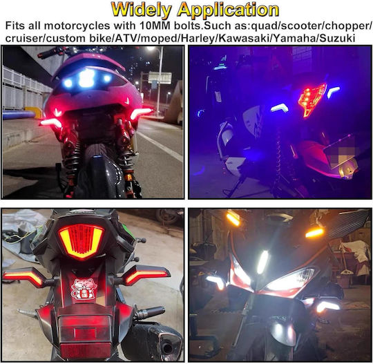 Set 2 Lămpi Semnalizare Motocicletă Model Bumerang 2 Funcții Poziție Semnalizare Tensiune 12v