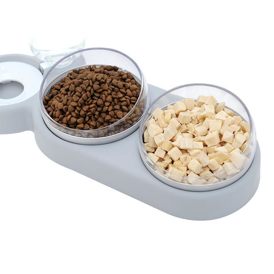 Alista Home Automat Plastic Bol Mâncare & Apă pentru Pisică 2x 500ml 38cm în Culoare Alb