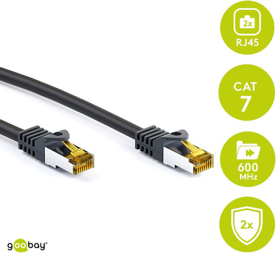 Wentronic U/UTP Cat.7 (10Gbps) Καλώδιο Δικτύου Ethernet 3m Μαύρο