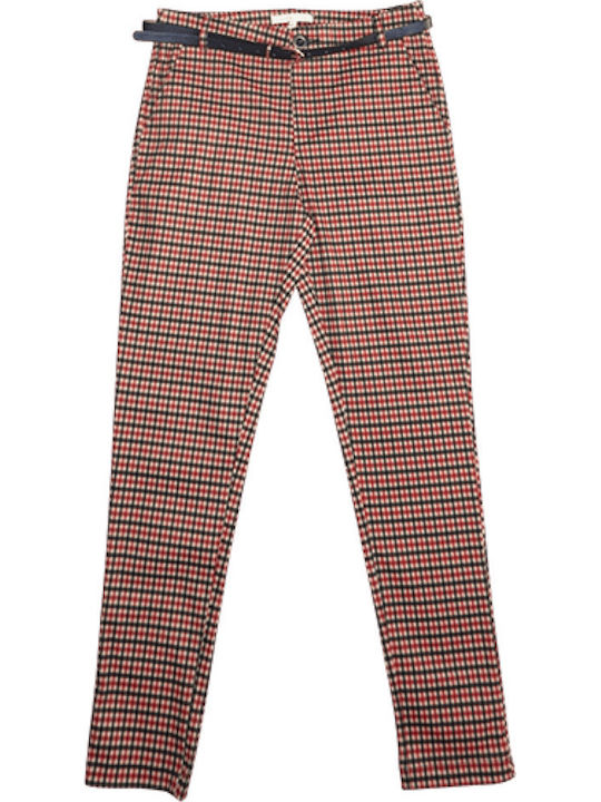 Damen Stoff Hose Geprüft Checkered