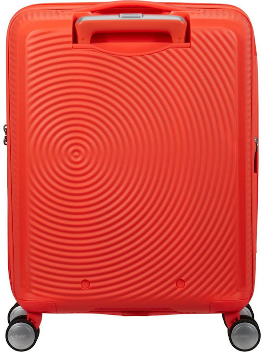 American Tourister Soundbox Cabin Hard Orange Suitcase With 4 Wheels Height 55cm
