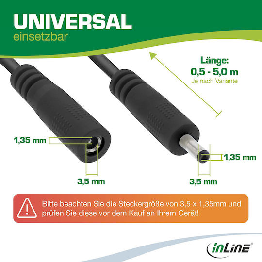 InLine DC - DC Kabel 1m Schwarz (26901I)