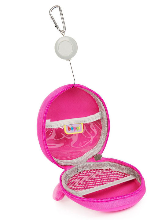 Boppi Kinder Geldbörse Münzfach mit Clip & Schlüsselanhänger Rosa