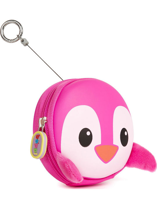 Boppi Kinder Geldbörse Münzfach mit Clip & Schlüsselanhänger Rosa