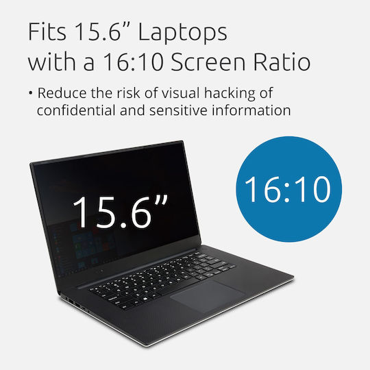 Kensington Privacy Filter 15.6" Notebooks 16:10 Removable 2-Way Privacy Screen Anti-Spy Screen Film Anti-Glare Coating & Blue Light Reduction Transparent 628968