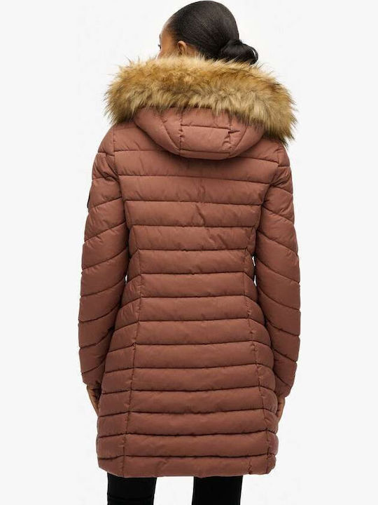 Fuji Faux Jachetă de femei Puffer Maro