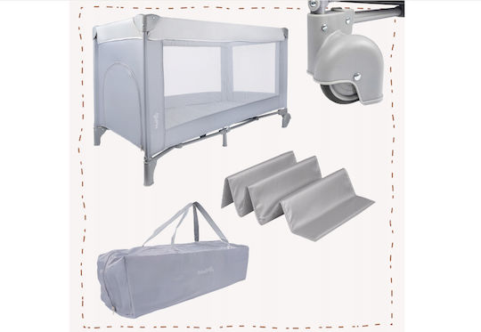 MalPlay Baby Playpen with Mattress Grey 120x60cm