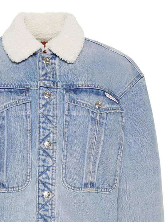 Women's Short Jean Jacket for Spring or Autumn Blue