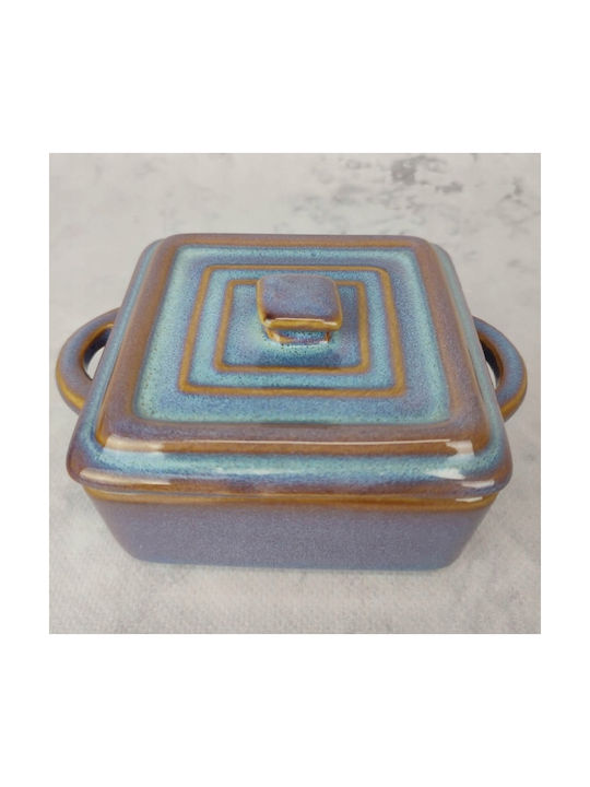 Koopman Pătrat Vas de Gătit Rezistent la Căldură Ceramică cu Capac 14x10.5x6.5cm 4buc