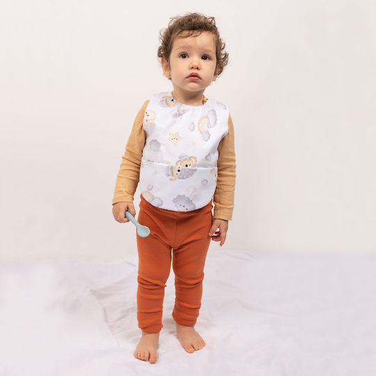Kidizi Waterproof Bib from 100% Cotton with Pocket Beige for 36 m+ 2pcs