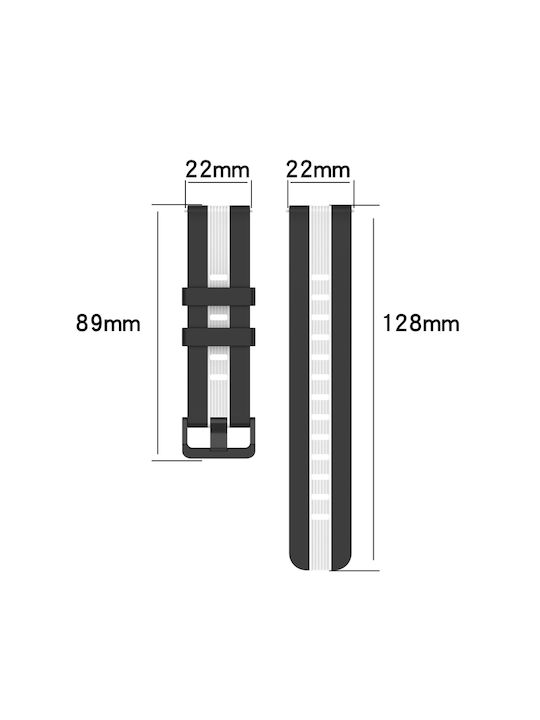 Two-Tone Silicone Watch Strap Huawei Watch GT 2e 22mm Black+Gray