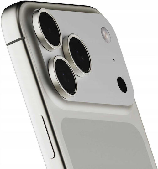 Spacecase Quickfit Протектор за камера Закалено стъкло Сребрист за iPhone 17 Pro, iPhone 17 Pro Max