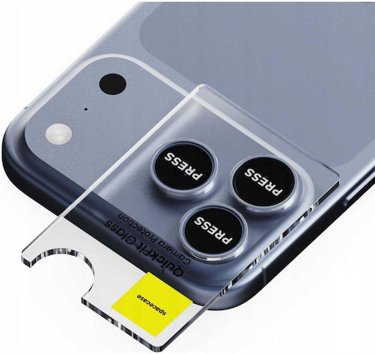 Spacecase Quickfit Протектор за камера Закалено стъкло Blue за iPhone 17 Pro, iPhone 17 Pro Max