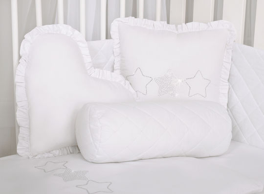 Decorative Heart Pillow White