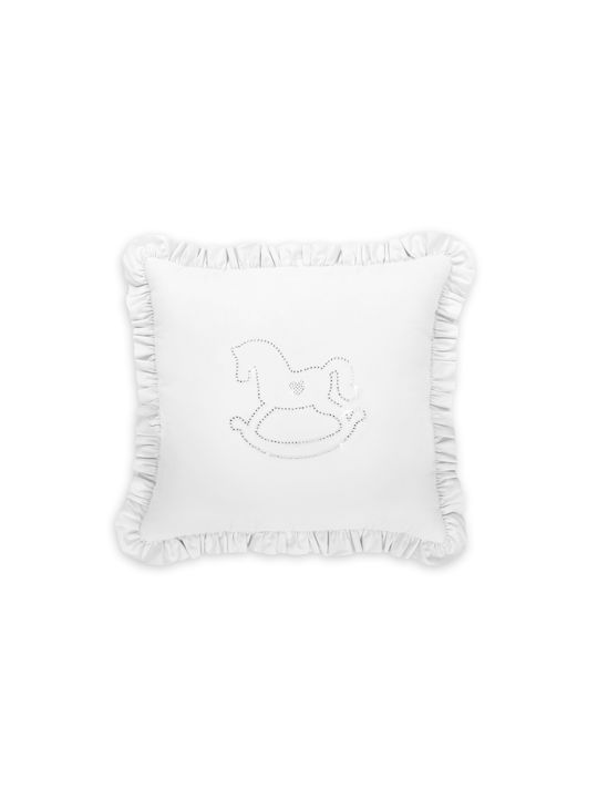 Decorative Cushion Appliqué White