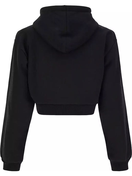 Cropped Women's Sweatshirt Hooded Black
