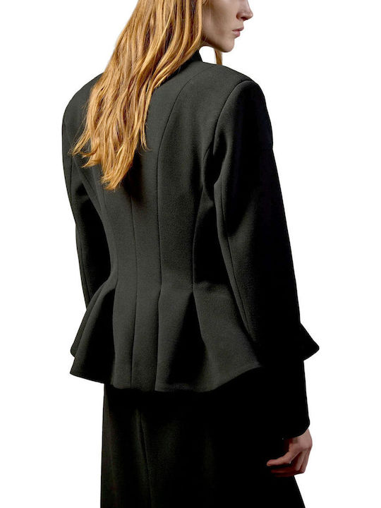 Liviana Conti Damen Krepp Gekreuzt Blazer Black
