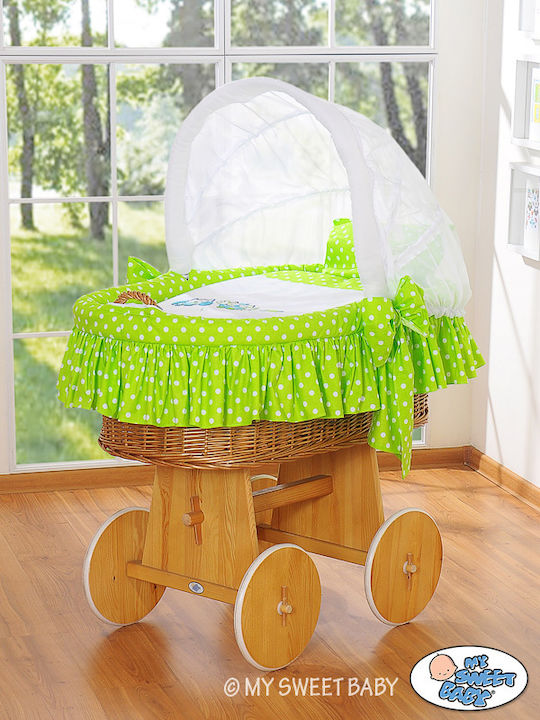 My Sweet Baby Coș de Moș cuțit din lemn cu suport Verde