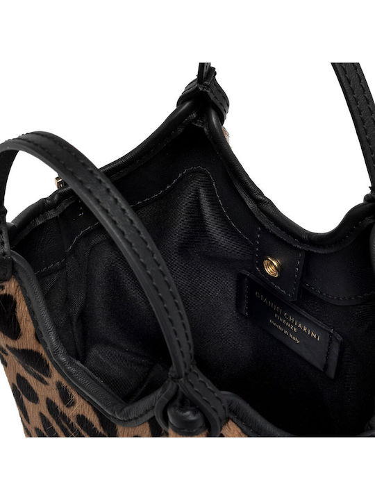 Leder Damentasche Schultertasche Schwarz