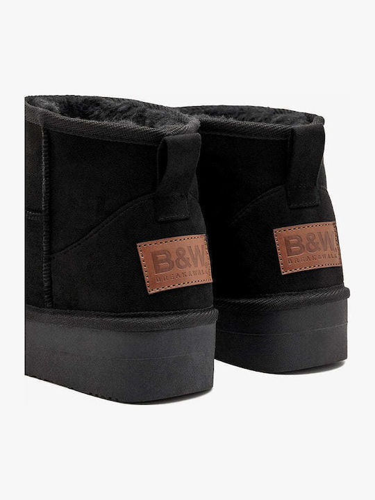 Suede Παιδικά Μποτάκια Μαύρα