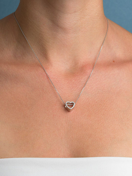 George Art Jewels Herz Charm aus Vergoldetem Silber mit Zirkon