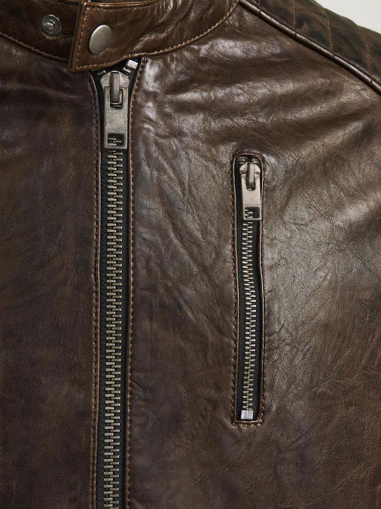 Leather Jacket Brown Stone