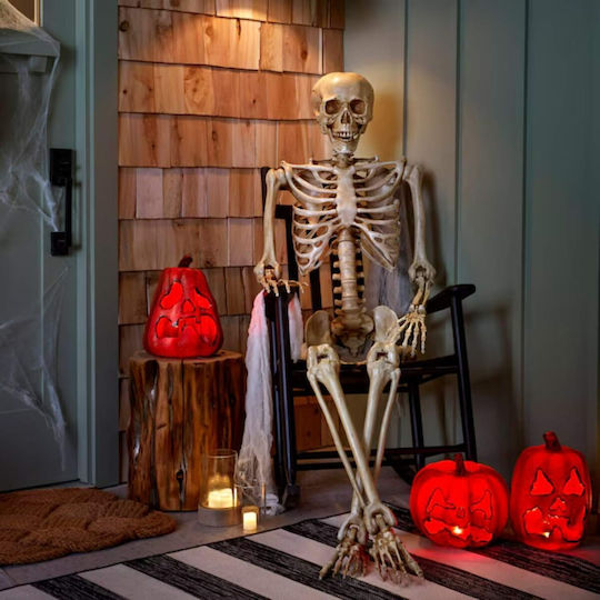Γίγας Διακοσμητικός Σκελετός Halloween Αρθρώσεις Πόζες 152εκ