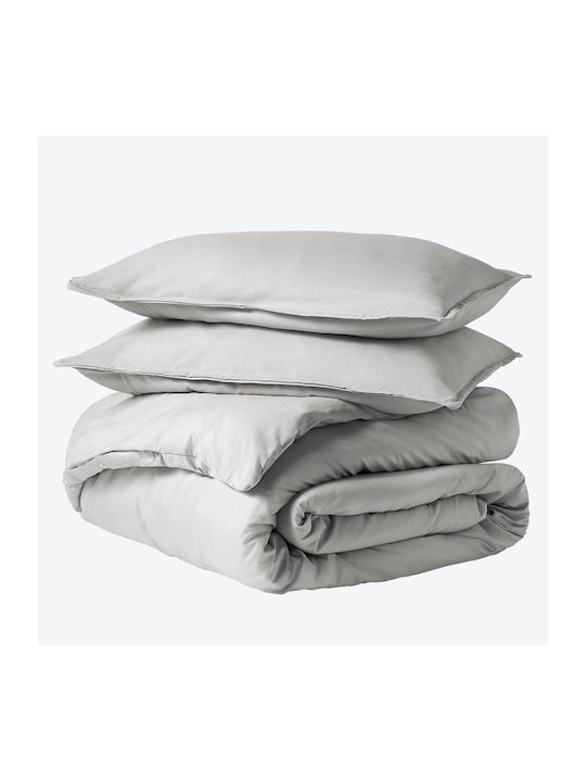 My Home Luxury Duvet Cover Set Queen with 2 Pillowcases 220x240 Grey