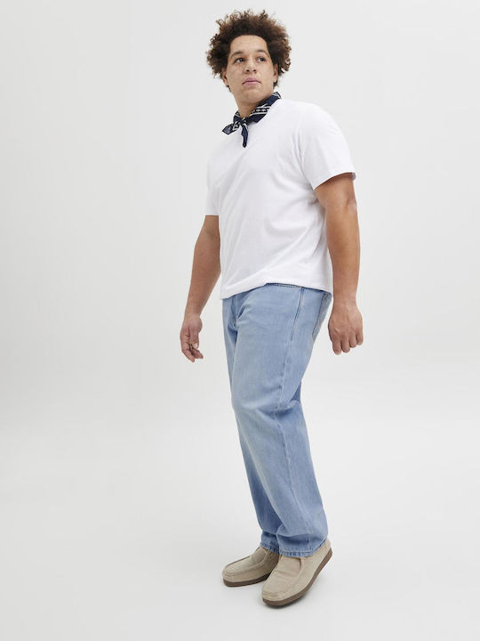 Men's Jeans Pants with Relaxed Straight Fit Blue Denim