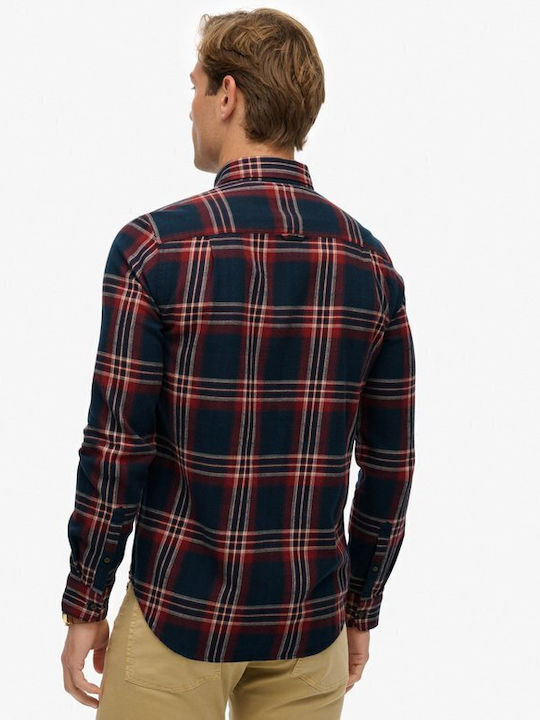 Lumberjack Lumberjack Long-sleeved Cotton Shirt Checked Blue Red
