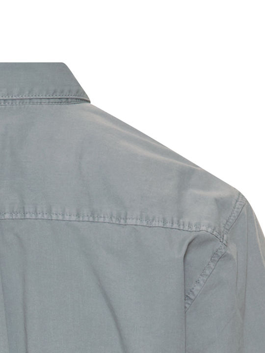 Long-sleeved Cotton Shirt Blue