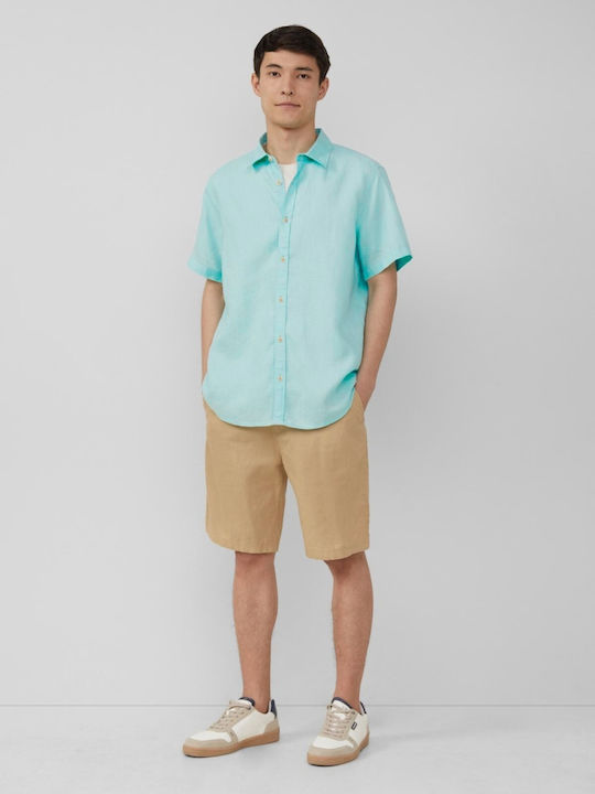 Kurzärmlig Leinen Hemd Light Blue