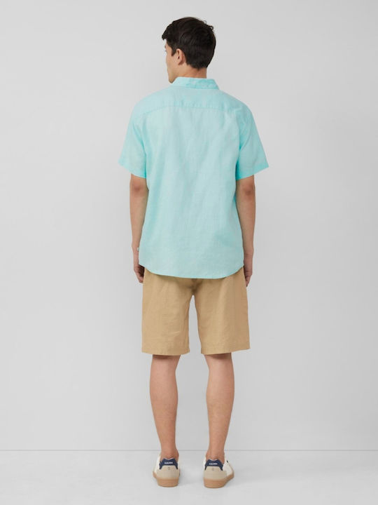 Kurzärmlig Leinen Hemd Light Blue