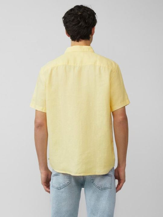 Short-sleeved Linen Shirt Yellow