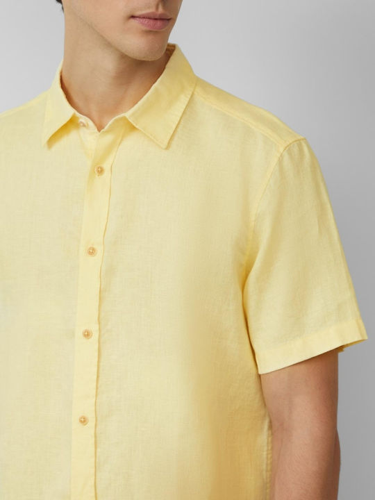 Short-sleeved Linen Shirt Yellow