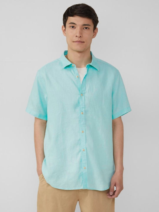 Kurzärmlig Leinen Hemd Light Blue