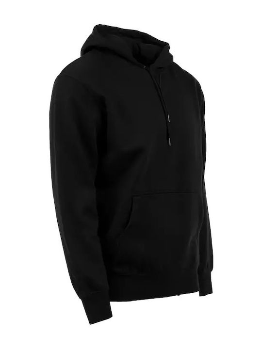 Pull Over Hoody Sweatshirt mit Kapuze Schwarz