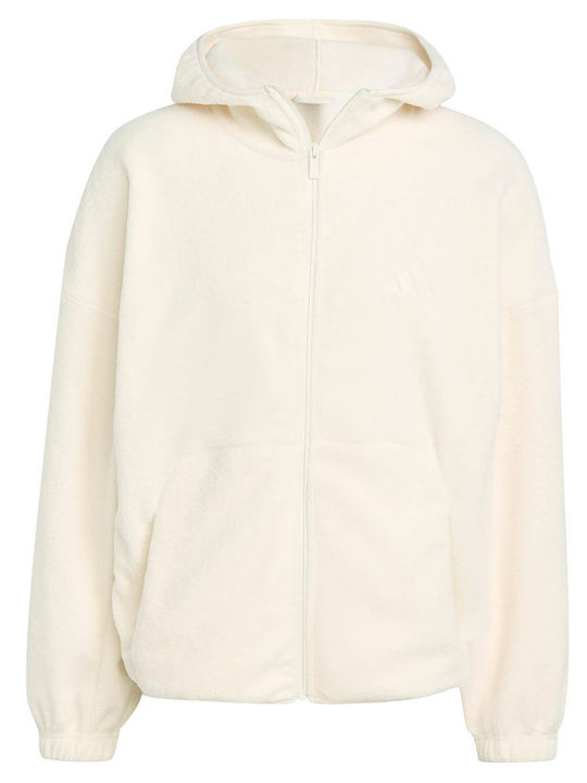 M Fi Men's Fleece Jacket Hooded Beige