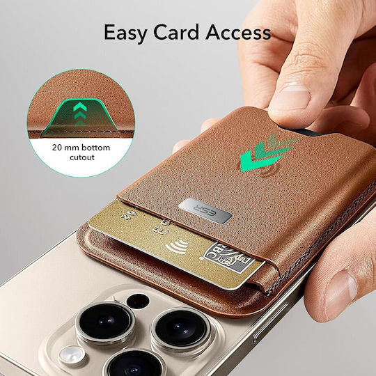 ESR MagSafe Card Case Geo Boost (HaloLock) in Brown color