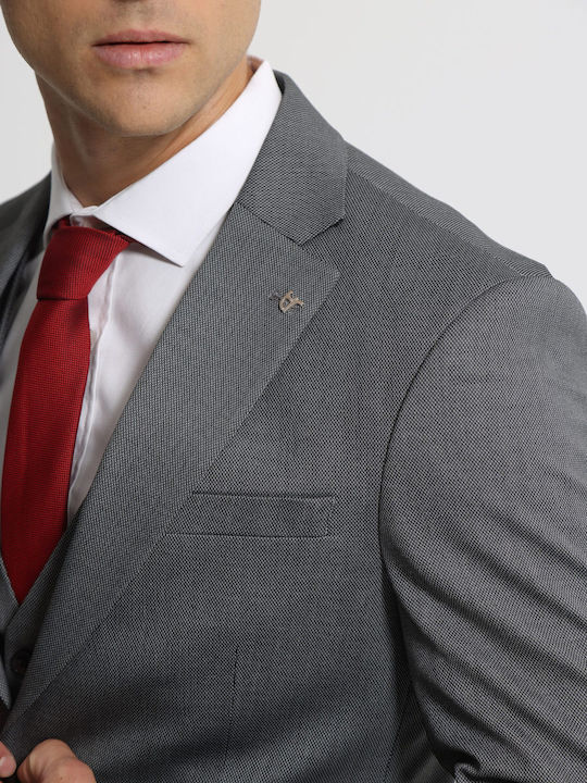 Men's Suit with Vest Gray
