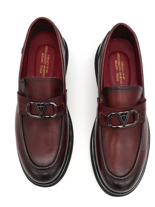 Men's Leather Moccasins Burgundy