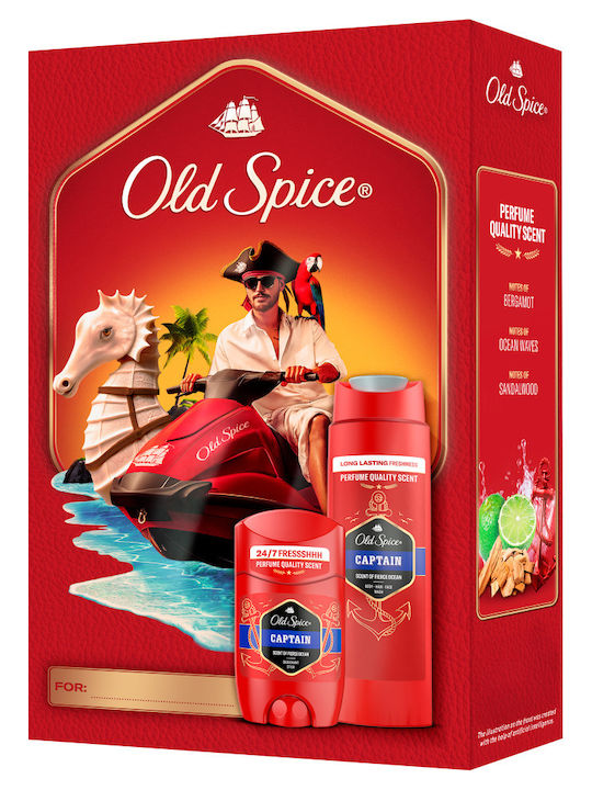 Old Spice Captain Gift Set for Men with Deodorant Stick and Shower Gel Captain 24 Hour Freshness for Daily Use Scent with Quality Long Lasting Fragrance