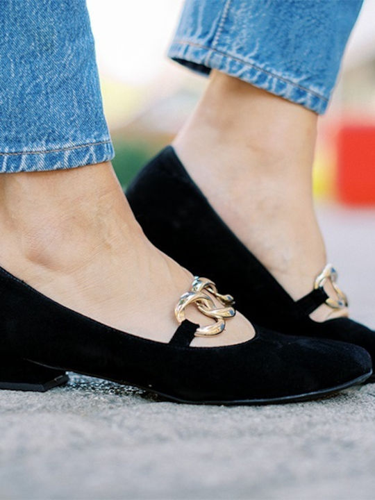 Damen Ballerinas in Schwarz Farbe