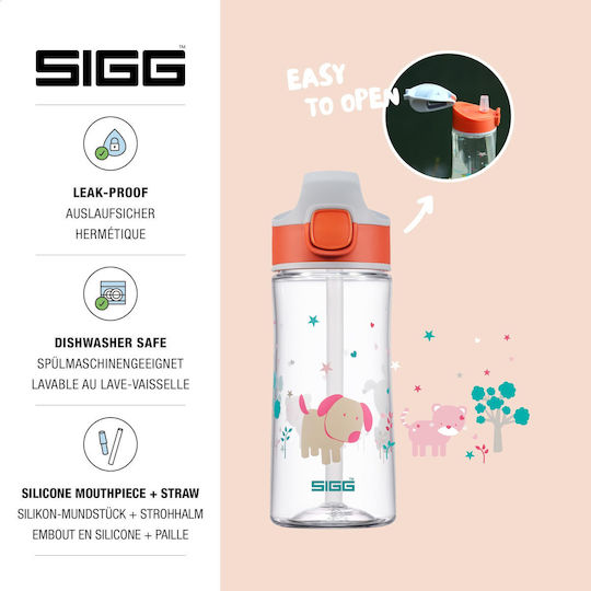 Sigg Miracle Kinderflasche mit Strohhalm Orange 450ml
