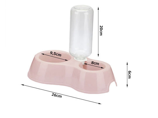 Kunststoff Schalen Futter & Wasser für Hund & Katze 2x 450ml 26cm in Grün Farbe