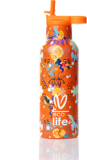 Ecolife Vasiliki Kids Water Bottle Thermos Stainless Steel with Straw Ice 500ml