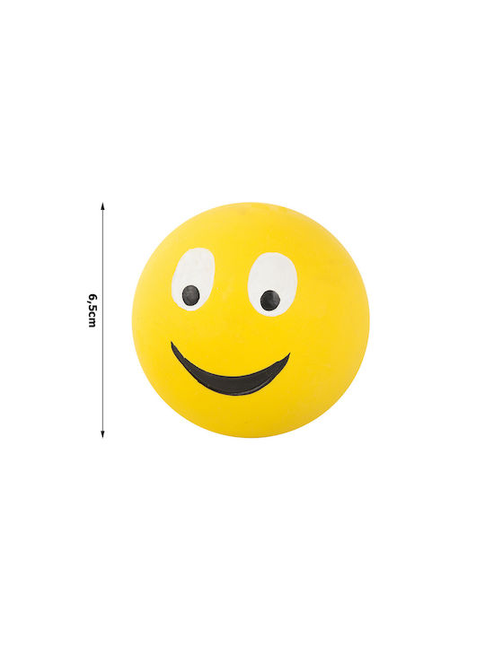 Μπαλάκι Σκύλου Λαστιχένιο Happy Face Ήχο Διάμετρος 6.5cm Ανθεκτικό Στο Μάσημα Ροζ