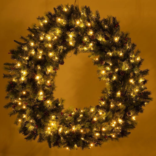 Iliadis Weihnachtsdekoration Kunststoff Kranz Beleuchtet mit Durchmesser 150cm.