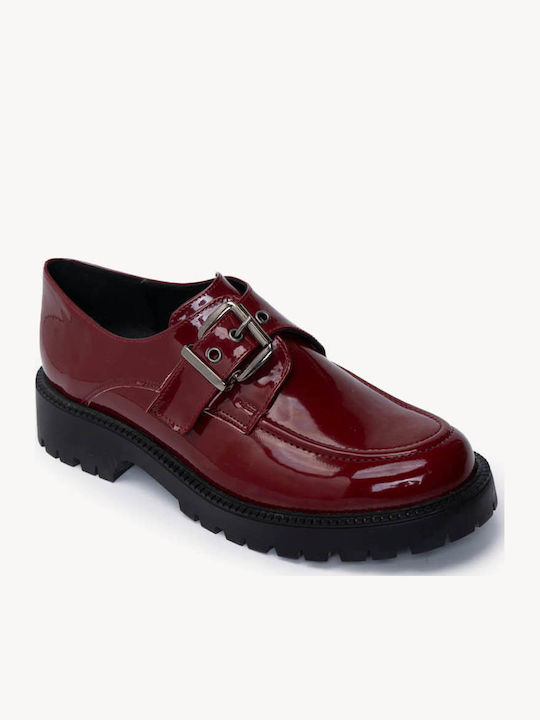 Burgundy Loafers Double Metal Aglet K Chunky Sole